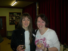 Alison and Marie enjoy a glass of wine