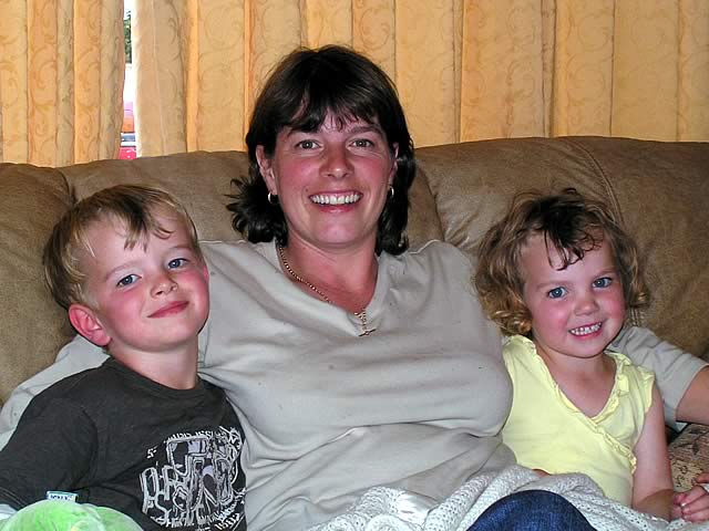 Sian Williams and her kids